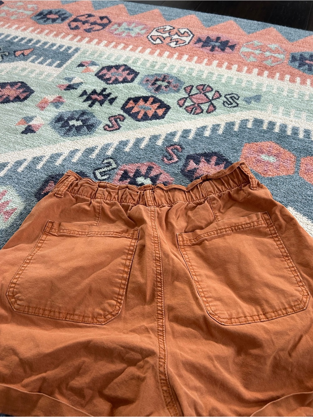 Universal Thread High-Waist Paperbag Shorts — Rust Size M - Picture 4 of 5